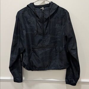 Independent Trading Co Black Camouflage Hooded Cropped Jacket